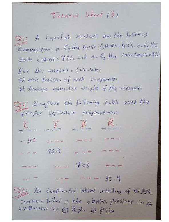 Answered Tutorial Sheet 3 Q1 A Liquefied Bartleby