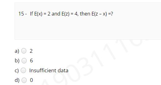 Answered 15 If E X 2 And E Z 4 Then E Z Bartleby