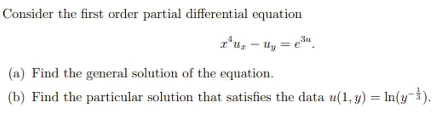 Answered Consider The First Order Partial Bartleby