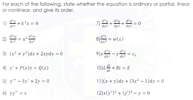 Answered 1 Dt2 K X 0 2 Ax 3 X Y Dx Bartleby