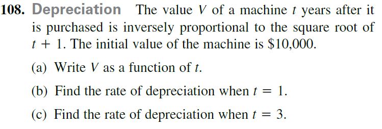 Answered 108 Depreciation The Value V Of A Bartleby