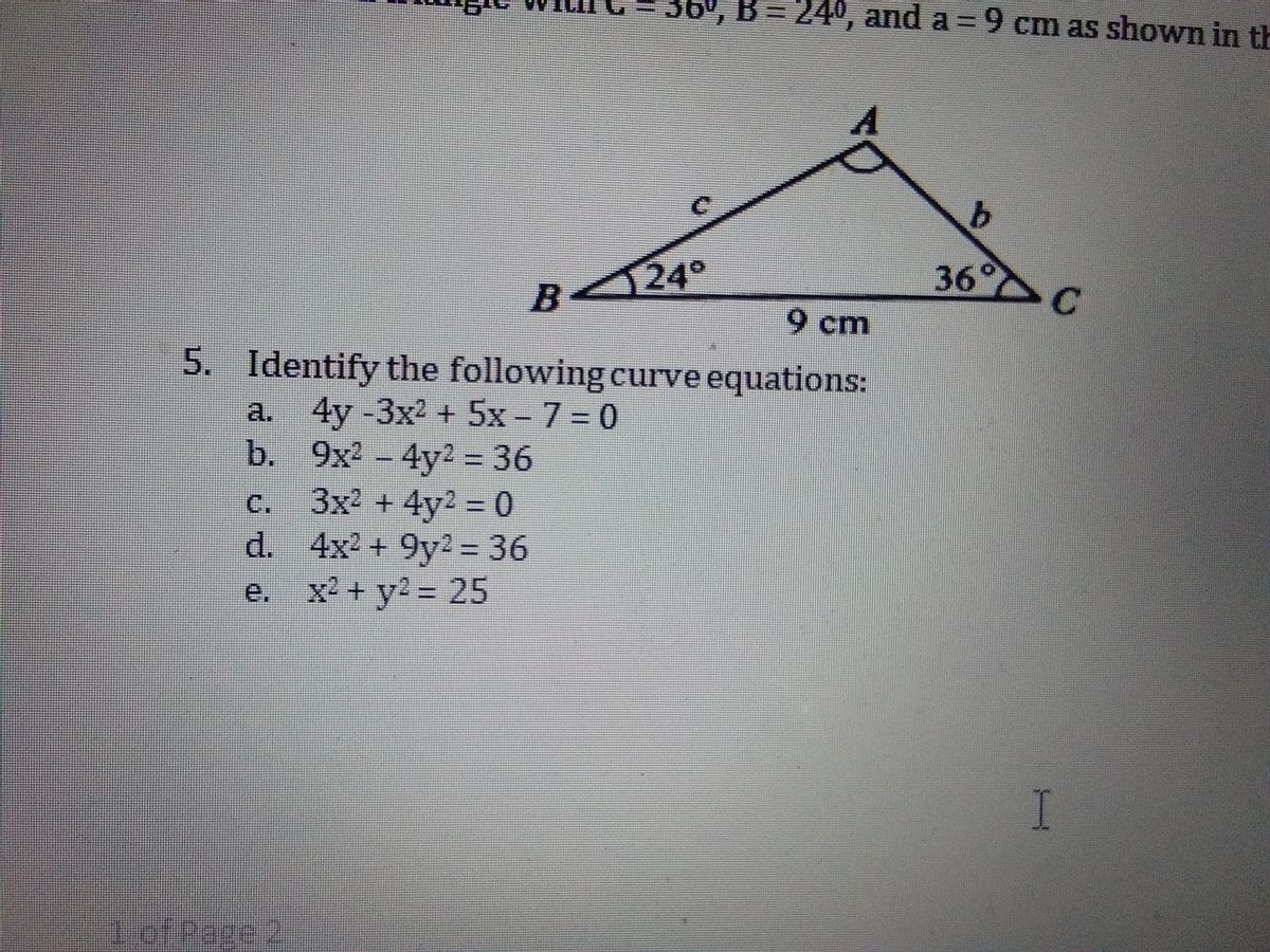 Answered 5 Identify The Following Curve Bartleby