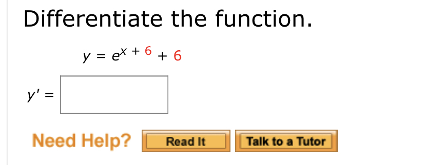 Answered Differentiate The Function Y Ex 6 Bartleby