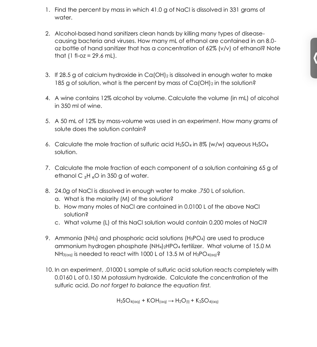 Answered 1 Find The Percent By Mass In Which Bartleby