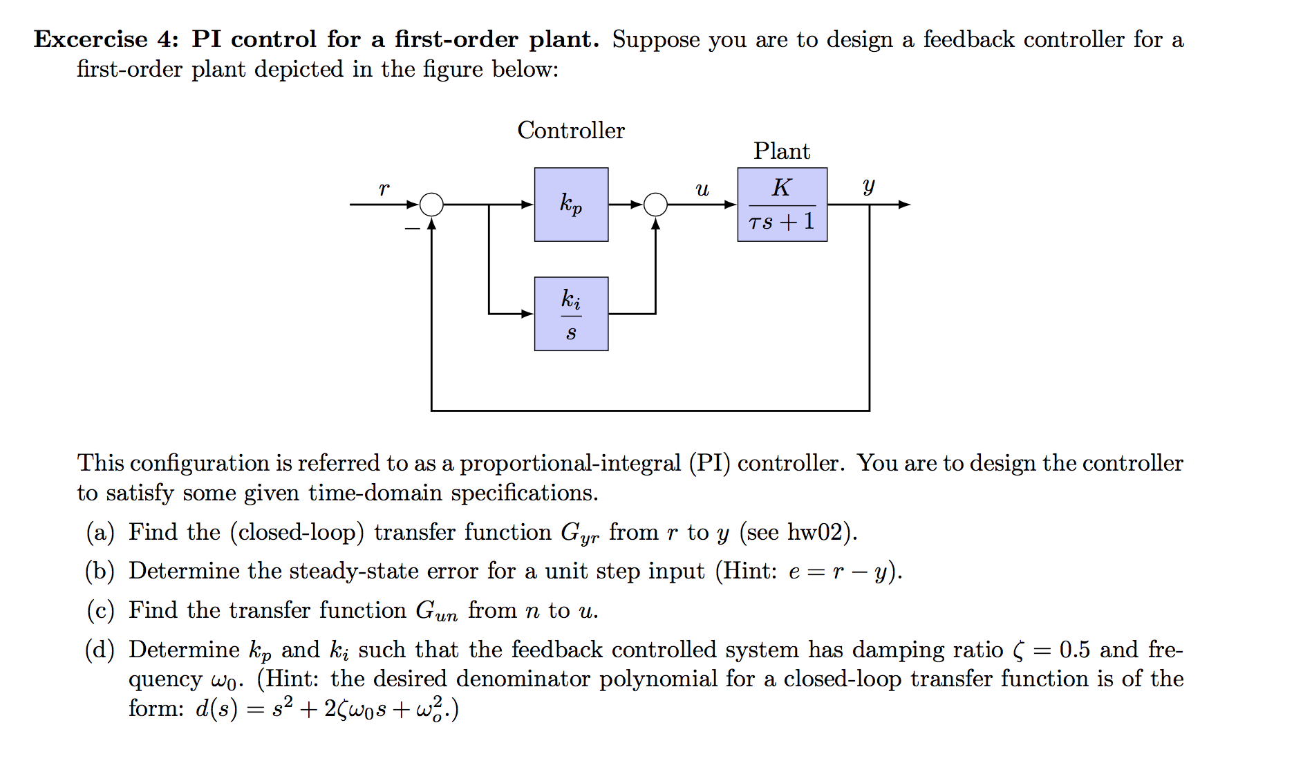 Pid Controller How To Determine The Transfer Function Of A System