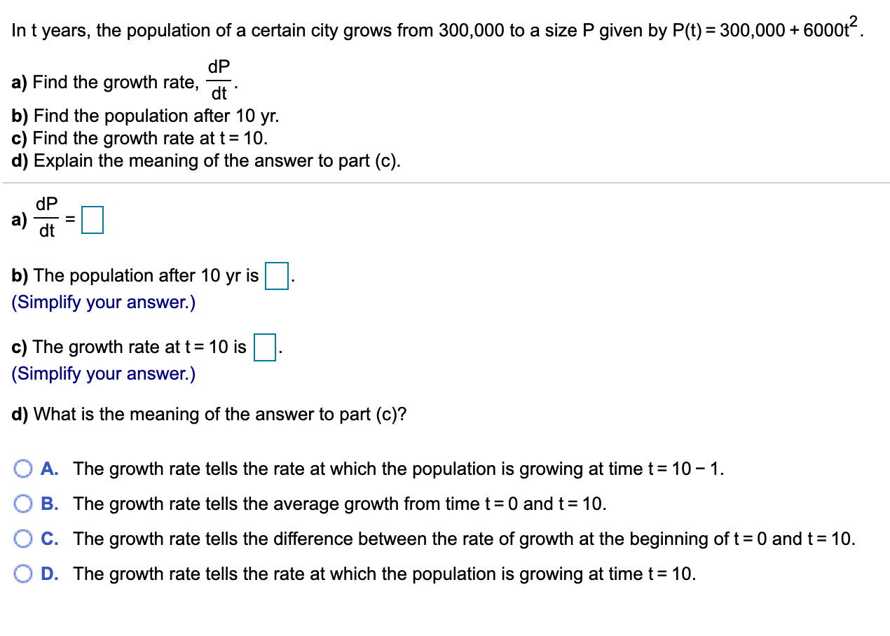 Answered In T Years The Population Of A Certain Bartleby