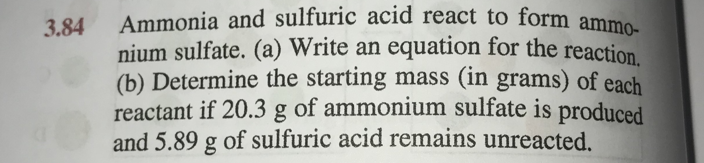 Answered Ammonia And Sulfuric Acid React To Form Bartle