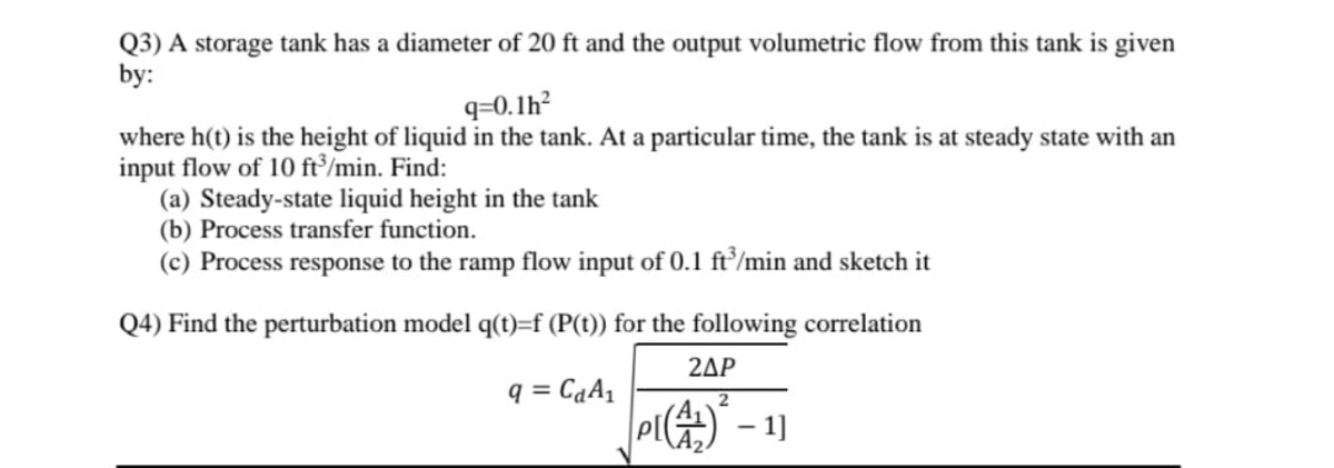 Answered Q3 A Storage Tank Has A Diameter Of Bartleby