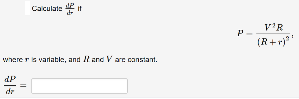 Answered Dp Calculate Dr V R P R R Where R Bartleby