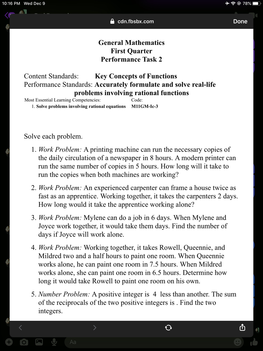 Answered: Solve Each Problem. 1. Work Problem: A… | Bartleby