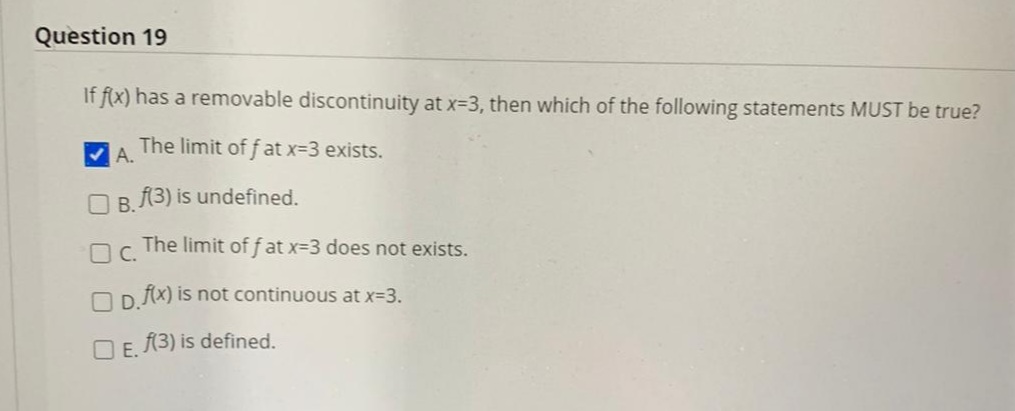 Answered If F X Has A Removable Discontinuity Bartleby