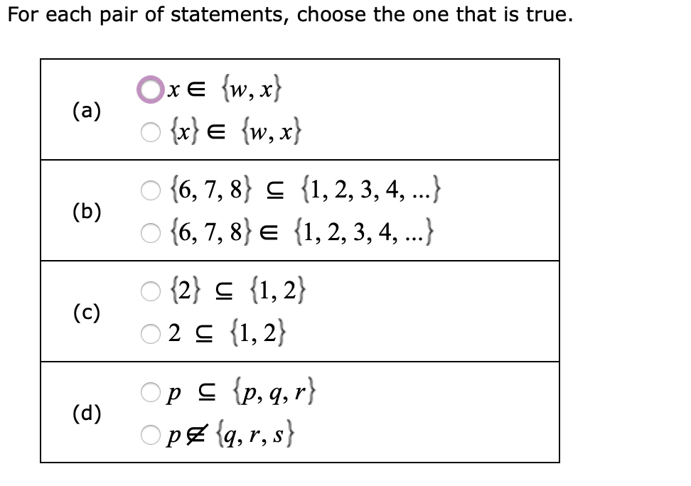 Answered For Each Pair Of Statements Choose The Bartleby