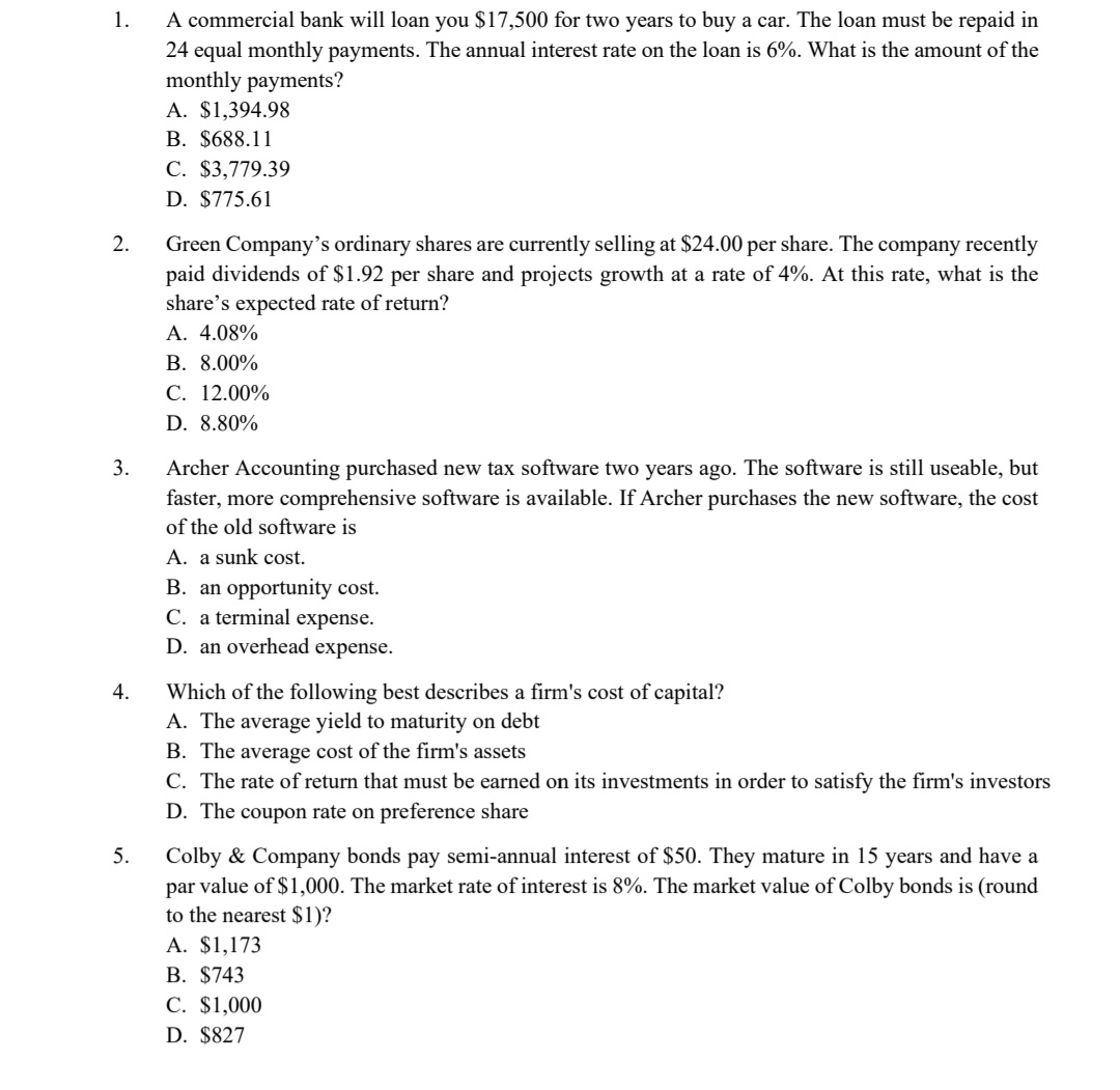 Answered A Commercial Bank Will Loan You 17 500 Bartleby