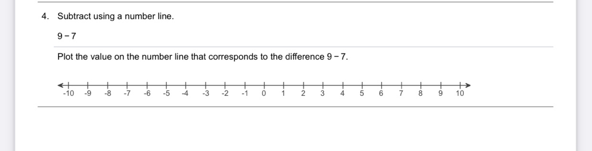 Answered: 4. Subtract using a number line. 9-7… | bartleby