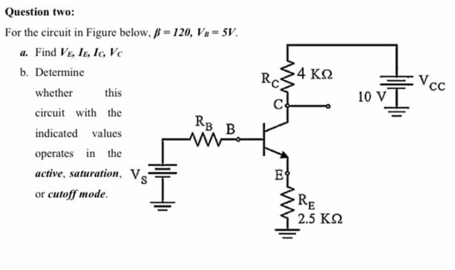 Answered Question Two For The Circuit In Figure Bartleby