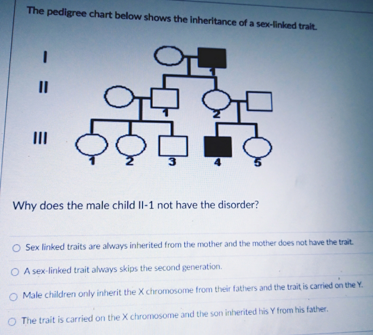 Answered The Pedigree Chart Below Shows The Bartleby 8983