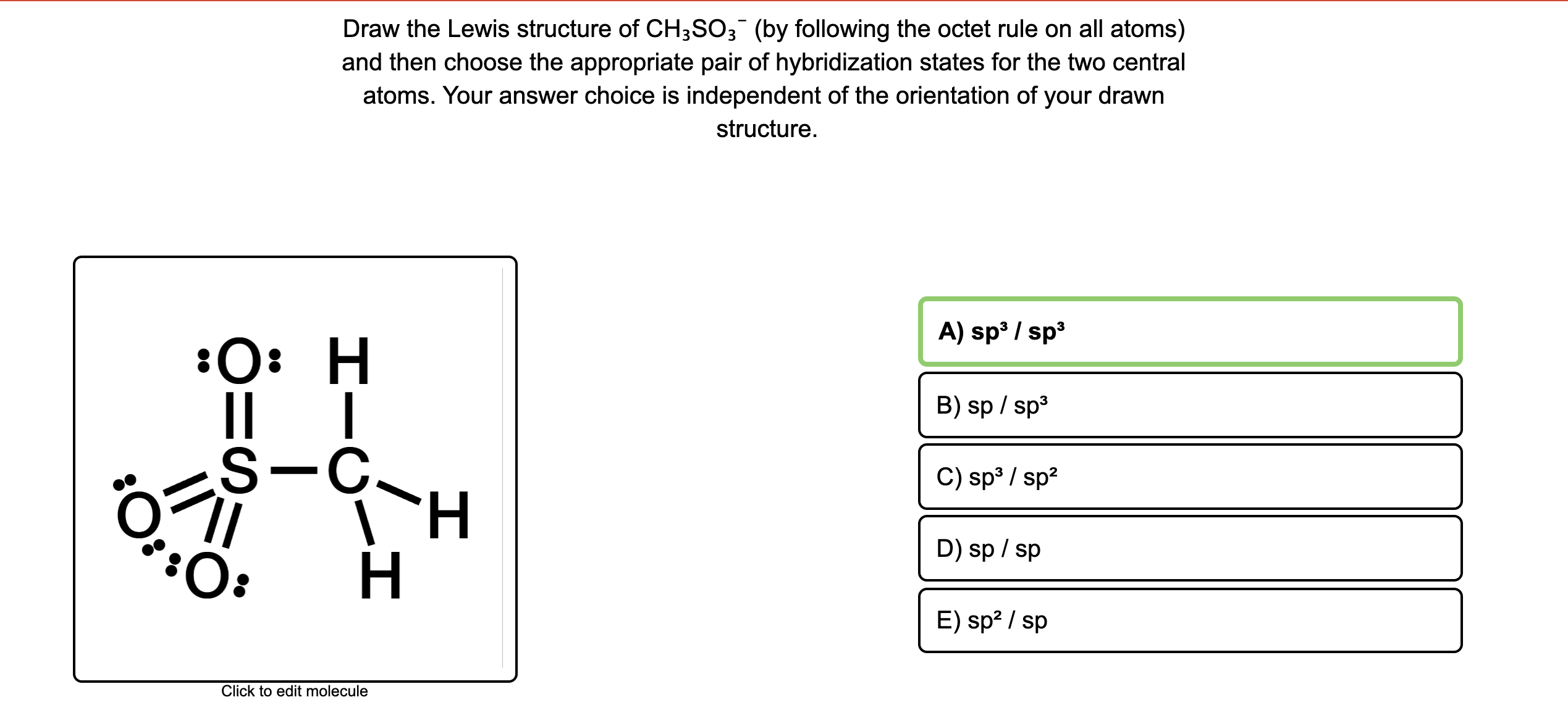 Answered: Draw the Lewis structure of CH;SO3 (by… | bartleby