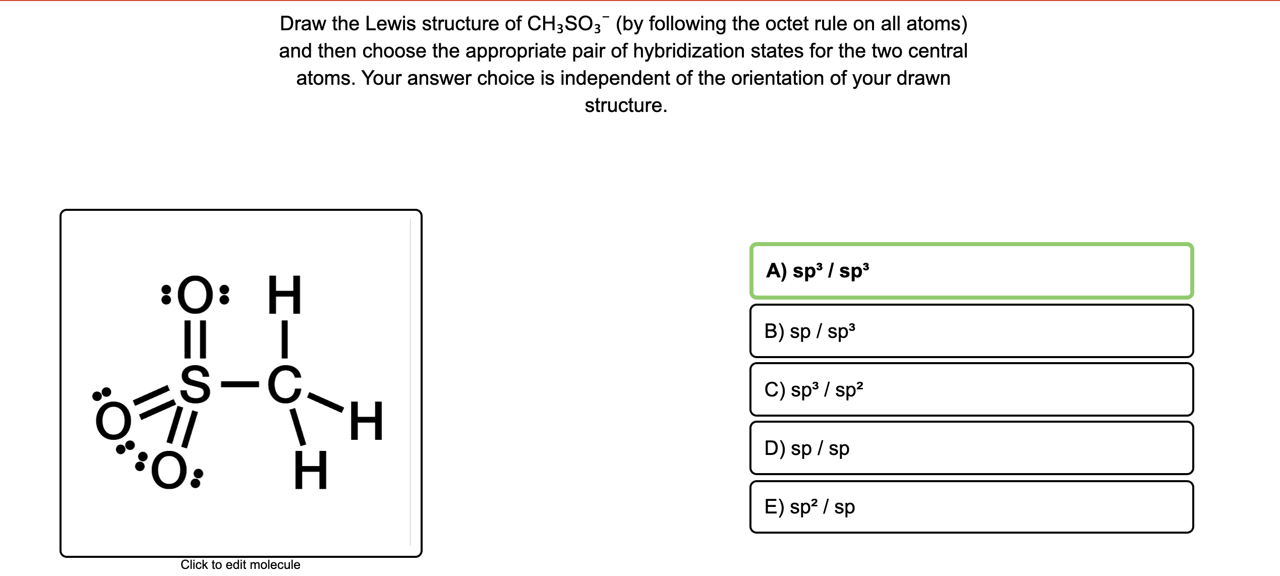 Answered Draw The Lewis Structure Of Ch So3 By Bartleby