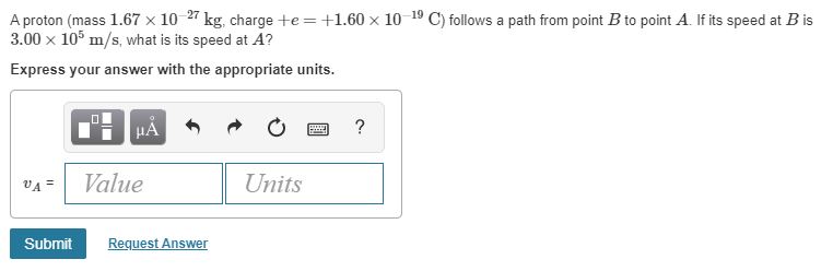 Answered A Proton Mass 1 67 X 10 27 Kg Charge Bartleby