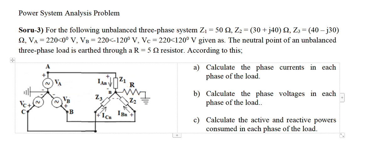 Answered Power System Analysis Problem Soru 3 Bartleby