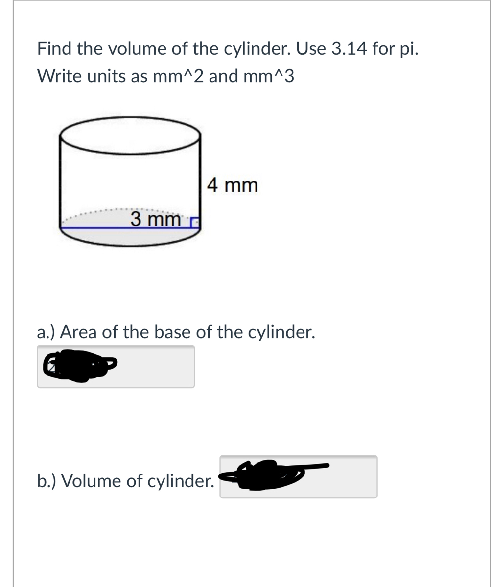 Answered: Find the volume of the cylinder. Use  bartleby