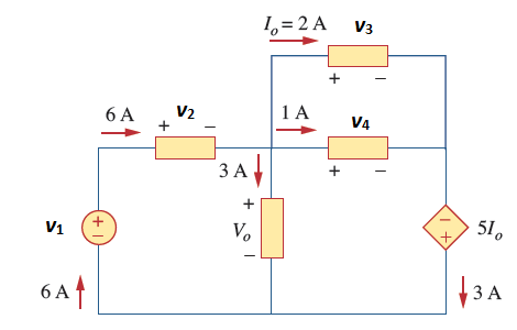 Answered: 1,= 2 A V3 6 A V2 1А V4 34 ЗА V1 Vo 51.… | bartleby