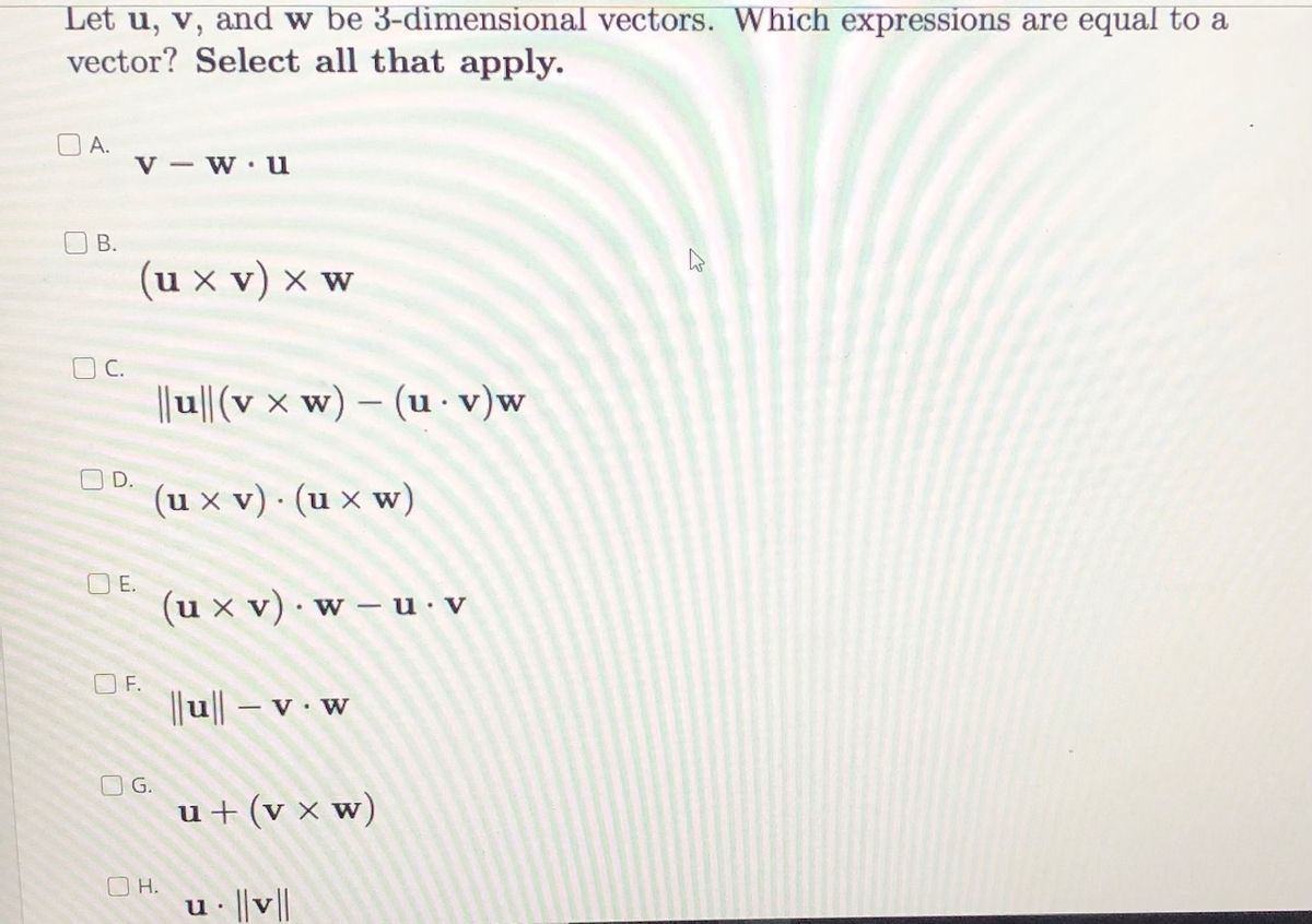 Answered Let U V And W Be 3 Dimensional Bartleby