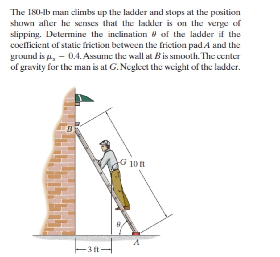 Answered: The 180-lb Man Climbs Up The Ladder And… | Bartleby