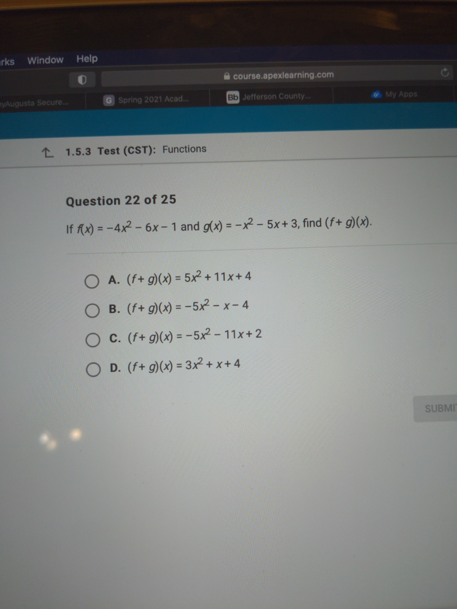 Answered Question 22 Of 25 If Fx 4x2 6x 1 Bartleby