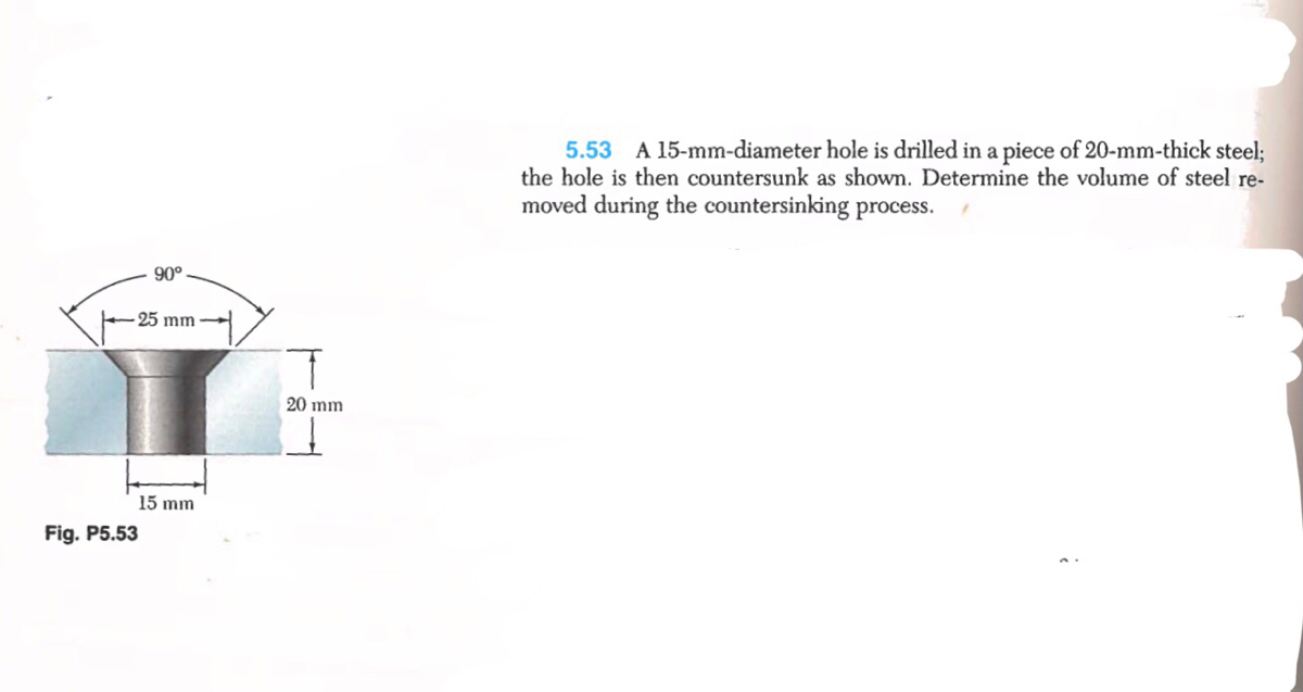Answered 5 53 A 15 Mm Diameter Hole Is Drilled Bartleby