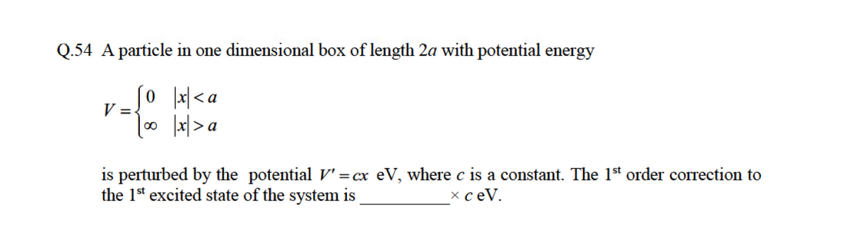 Answered Q 54 A Particle In One Dimensional Box Bartleby