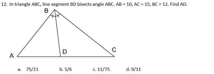 Answered 12 In Triangle Abc Line Segment Bartleby