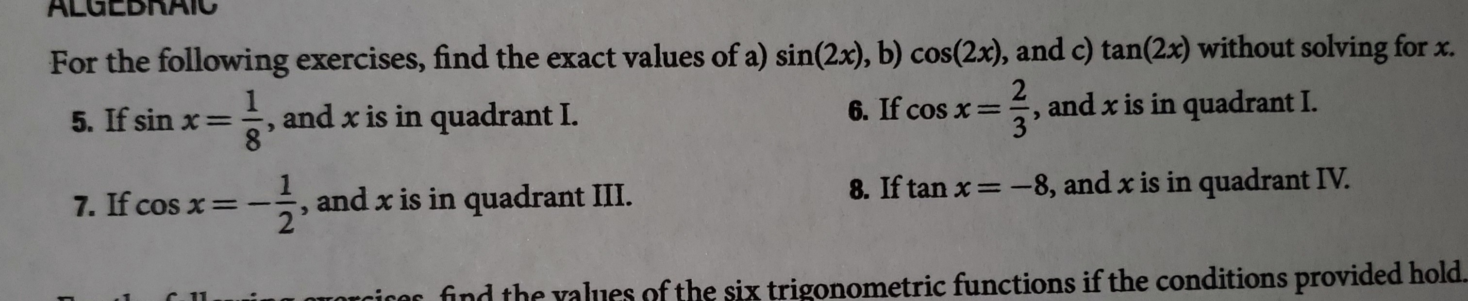 Answered For The Following Exercises Find The Bartleby