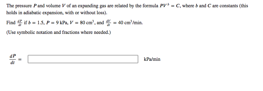 Answered The Pressure Pand Volume V Of An Bartleby