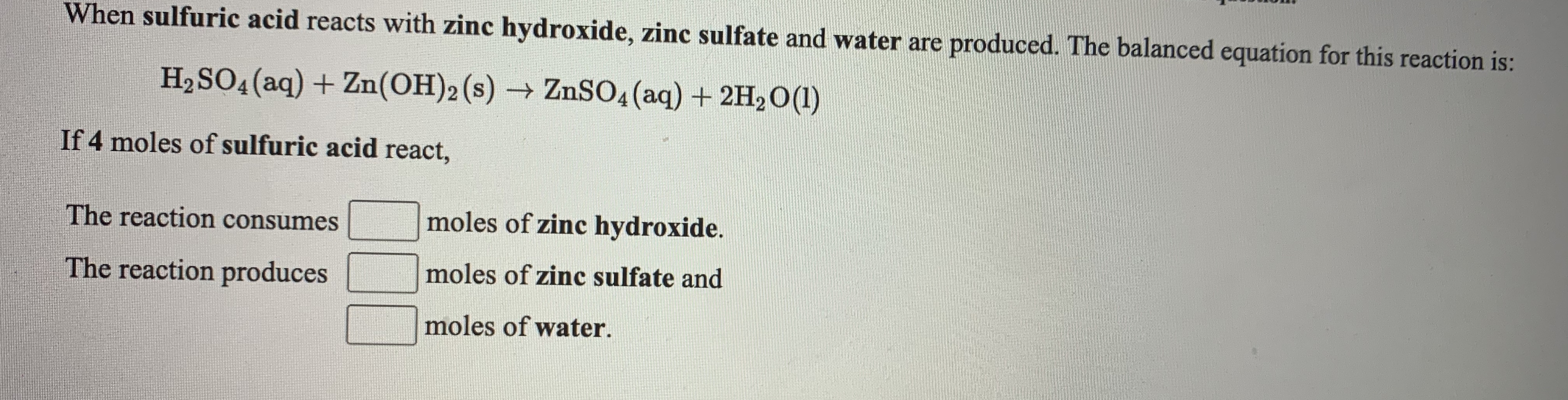 Answered When Sulfuric Acid Reacts With Zinc Bartleby 6943