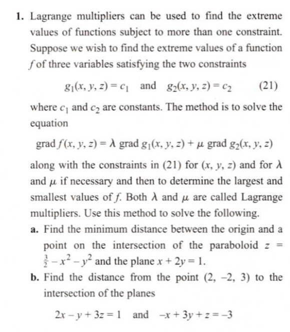 Answered B Find The Distance From The Point 2 Bartleby