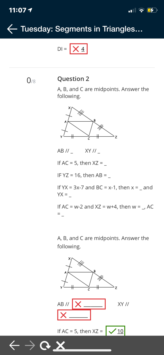 Answered Question 2 A B And C Are Midpoints Bartleby