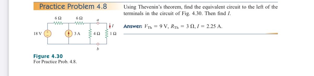 Answered: Practice Problem 4.8 Using Thevenin's… | Bartleby