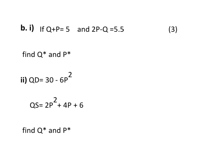 Answered B I If Q P 5 And 2p Q 5 5 3 Find Bartleby