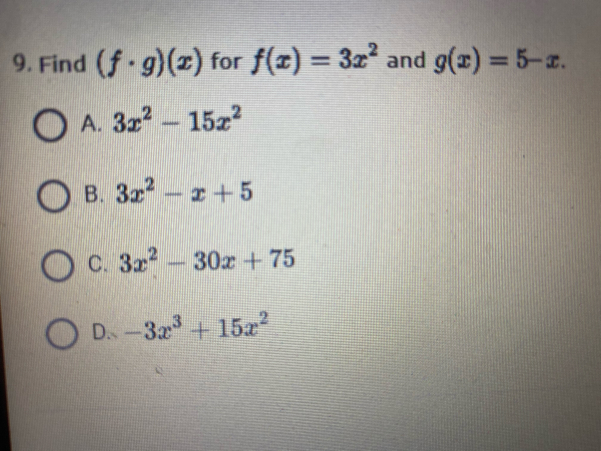 Answered 9 Find F G 2 For F X 3z And G X Bartleby