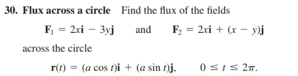 Answered 30 Flux Across A Circle Find The Flux Bartleby