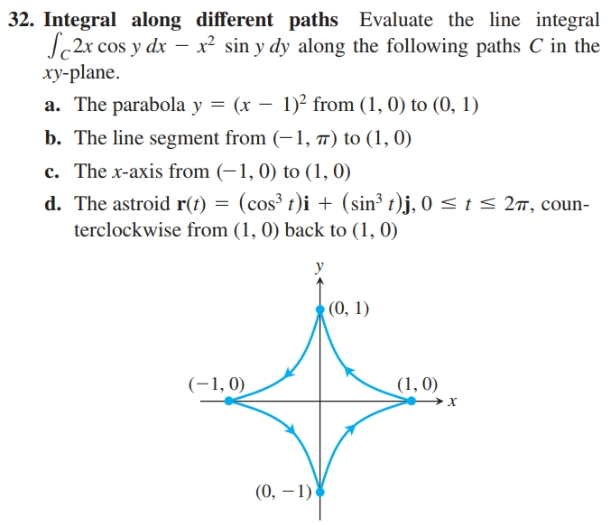 Answered 32 Integral Along Different Paths Bartleby