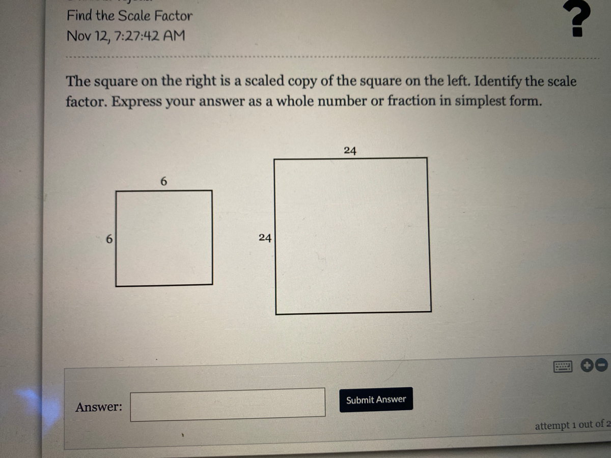 Answered: The square on the right is a scaled… | bartleby