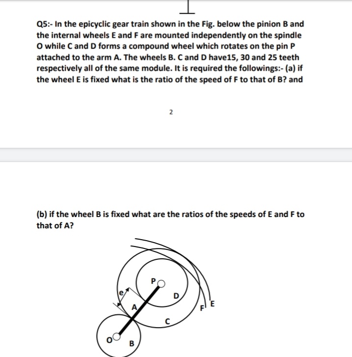 Answered Q5 In The Epicyclic Gear Train Shown Bartleby