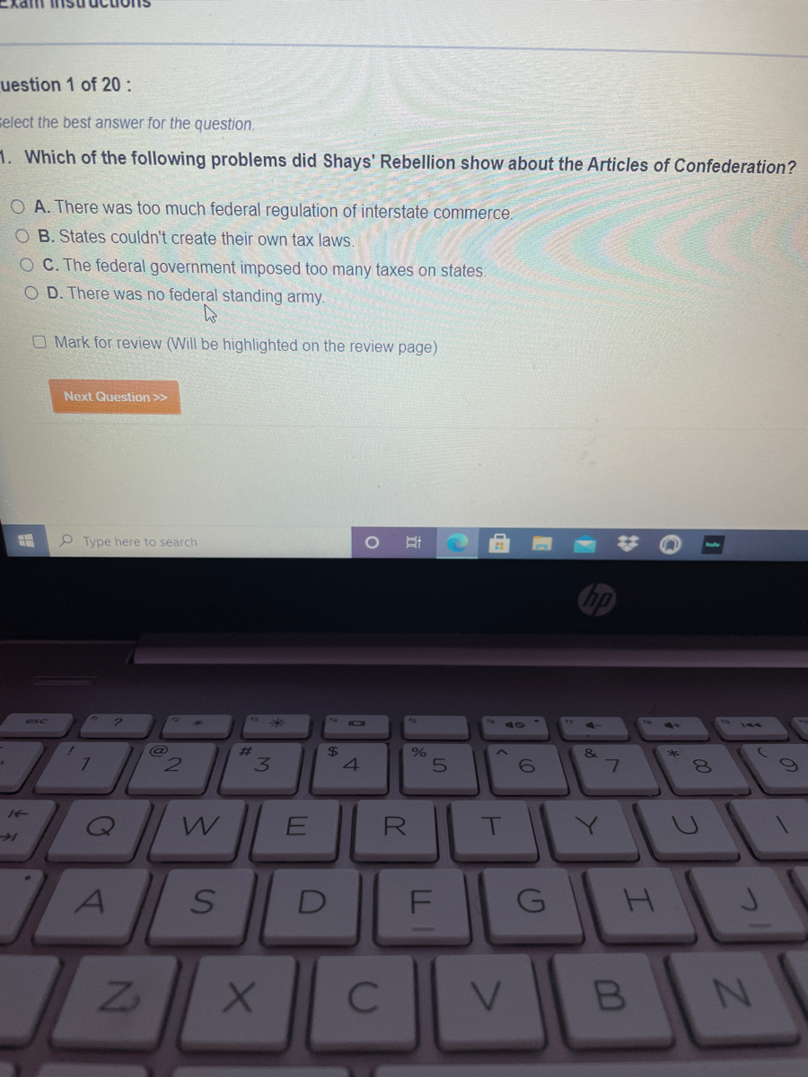 Which Of The Following Problems Did Shays' Rebellion Show About The Articles Of Confederation?