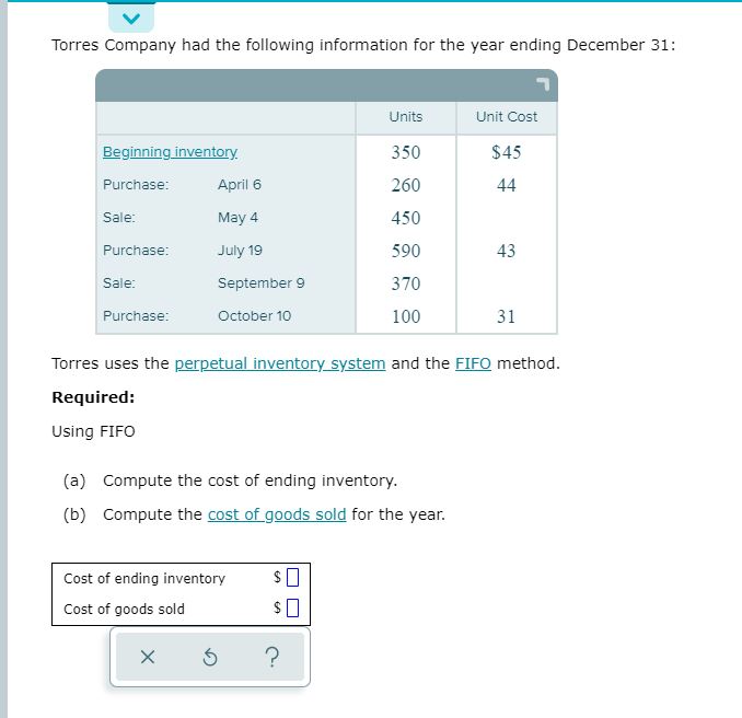 Answered: Using FIFO (a) Compute The Cost Of… | Bartleby