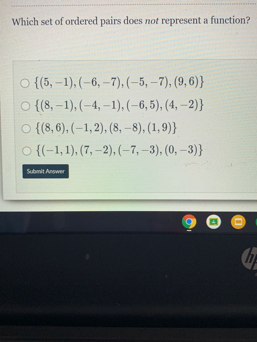 Answered Which Set Of Ordered Pairs Does Not Bartleby