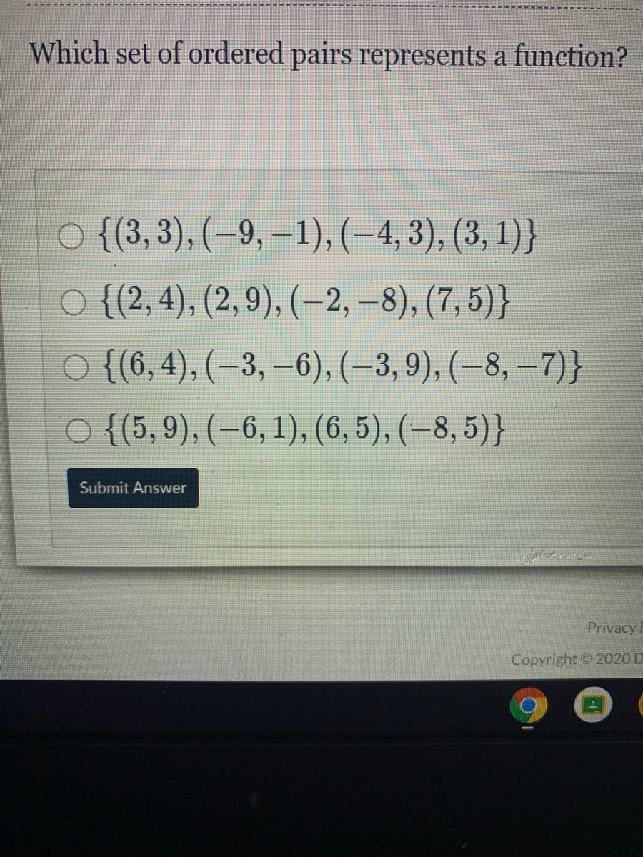 Answered Which Set Of Ordered Pairs Represents A Bartleby