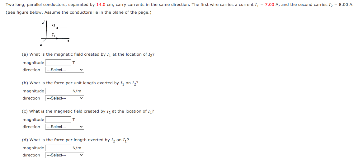 Download Answered: Two long, parallel conductors,… | bartleby