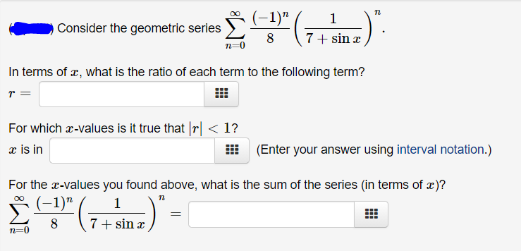 Answered 1 1 Consider The Geometric Series 8 Bartleby